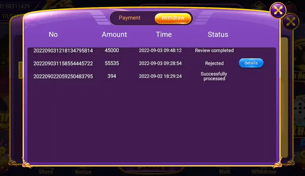 Rummy Dhan APK Payment Proof